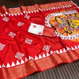 Durga Pooja Collection Saree Spécial Sérigraphié - Product Image 5