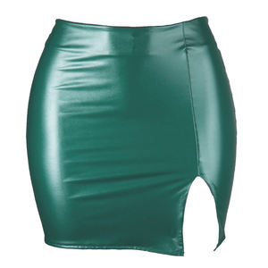 กระโปรงแฟชั่นผู้หญิงสุดฮิต กระโปรงหนัง PU เซ็กซี่ แต่งผ้าแบบ Patchwork กระโปรงสั้นสำหรับสาวๆ สไตล์คลับแวร์ - Product Image 4