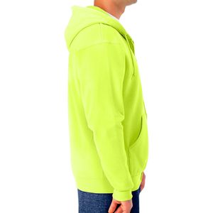 Sweat à capuche zippé pour homme, style streetwear d'hiver, mélange coton/polyester, polaire uni, teinture unie, personnalisable, haute qualité - Product Image 2