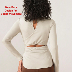 Haut de compression de yoga à manches longues personnalisé pour femmes chemise de sport à séchage rapide hautement élastique pour la course à pied et le fitness - Product Image 4