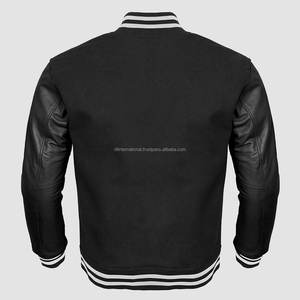 Chaqueta Varsity de Lana para Hombre con Mangas de Cuero, Chaqueta Deportiva Universitaria de Béisbol al por Mayor - Product Image 6