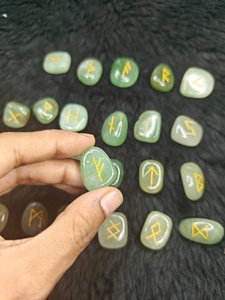 Ensemble de runes en aventurine verte naturelle, pierres de divination en cristal poli, guérison spirituelle, méditation, divination, ensemble de pierres précieuses - Product Image 5