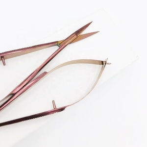 Vente en gros ciseaux à ressort professionnels pour cils en acier inoxydable massif couleur or rose ciseaux à ressort pour cils personnalisés - Product Image 5