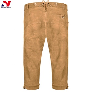 Look Vintage Brodé Oktoberfest Enge Lederhose pour Filles Taille Haute Salopette Distressed Long Cuir Style - Product Image 5