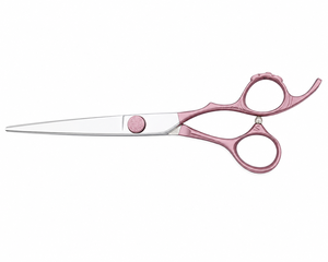 Ciseaux de toilettage professionnels roses de 7,5 pouces en acier inoxydable 440C, ciseaux de toilettage pour animaux de compagnie, ciseaux de coupe de poils pour chiens et chats avec ergonomie - Product Image 2