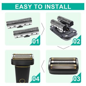 Lot de 2 Lames de Rechange et Couteaux Intérieurs Noirs pour Rasoir Électrique, Alimentation USB, Lames Doubles et Triples pour le Visage et le Corps, Lavables - Product Image 4