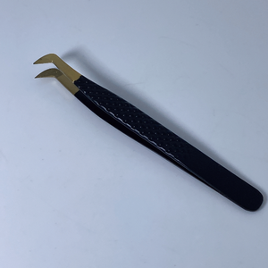 Pinzas para pestañas de acero inoxidable de calidad fina, pinzas para pestañas rectas y curvas, suministros para extensiones de pestañas - Product Image 1