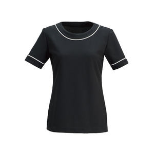 เสื้อเดนิมตัดเย็บทรง E-3121 (S) สำหรับผู้หญิง สีขาวนวล แต่งแถบสีดำ - Product Image 3