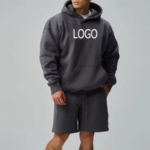 Sudadera con capucha teñida Lisa bordada de gran tamaño con logotipo personalizado para hombre, ropa gruesa de alta calidad, 100% algodón, unisex - Product Image 2