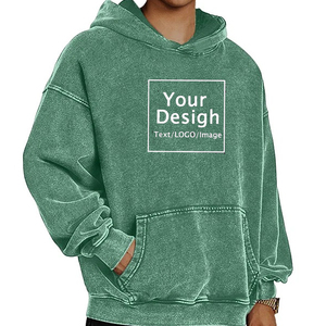 Sudaderas con capucha personalizadas para hombres, sudadera atlética con lavado ácido, sudaderas de lana de peso medio, Sudadera con capucha de gran tamaño con lavado ácido-420 GSM - Product Image 4