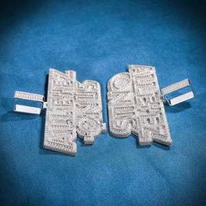 Lujoso superventas personalizado 925 plata esterlina corte redondo Leb cultivado diamante encanto Hip Hop colgante - Product Image 2