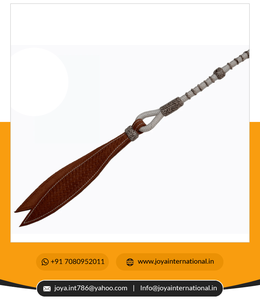 Rênes de cheval en Nylon synthétique blanc Rommel / Romal / Romel recouvertes de cuir brut naturel brun Tack NR0042 - Product Image 3