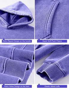 Sweat à capuche décontracté, lavé à l'acide, à manches longues, de bonne qualité et confortable pour femmes, nouvelle taille adulte à la mode, vente en gros - Product Image 5