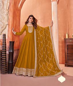 Conjunto de Anarkali Salwar Kameez de seda Premium para ocasiones de boda a los mejores precios - Product Image 3