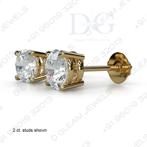 Boucles d'oreilles clous tendance en or blanc avec moissanite et diamant, 2,00 CT, sertissage Martini à 4 griffes, cadeau pour mariage, anniversaire, fête, argent - Product Image 3