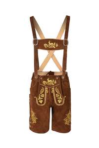 Shemax Trachten <b>Shorts</b> <b>Mens</b> Lederhosen Shaded Grey OEM Custom New Bavarian Oktoberfest Lederhosen - Product Image 4