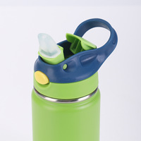 Botol Minum Anak Stainless Steel dengan Sedotan, Tutup Lipat, dan Pegangan untuk Sekolah, Grosir OEM