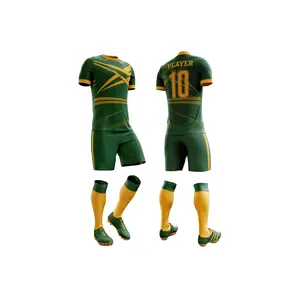 Wholesale Sublimation Soccer Jersey Supplier Customized Team Letter Print Soccer Uniform Set men wear cheap