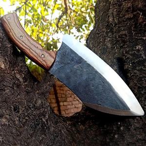 Cuchillo de Cocina JEXMOO Personalizado OEM Hecho a Mano de Acero al Carbono de Grado Industrial, Cuchillo Multifuncional con Funda de Cuero y Madera para Uso en la Cocina - Product Image 5