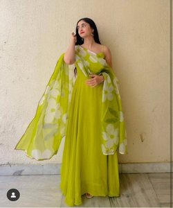 Mujeres musulmanas cosidas algodón paquistaní impreso césped traje islámico Boutique moda vestido de tres piezas para Eid boda fiesta desgaste - Product Image 1