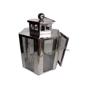 Lanternes hexagonales personnalisées de bougie d'acier inoxydable de nouveauté avec le verre pour la décoration d'anniversaire de Noël Diwali - Product Image 5