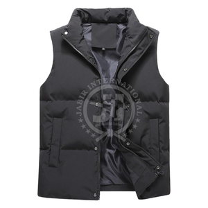 Nouvel arrivage de veste d'hiver sans manches brillante et bouffante avec logo personnalisé imperméable à l'eau et à bulles brillantes gilets pour hommes avec capuche - Product Image 1