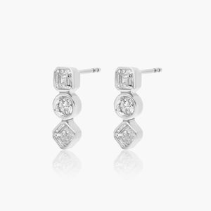 Asscher y pendientes colgantes de diamantes redondos accesorio de joyería elegante de moda - Product Image 3