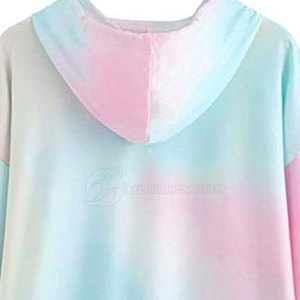 Sweat-shirts à capuche pour femmes en molleton 100% coton, doublés, tie-dye, service OEM, faible MOQ, grandes tailles, hiver, séchage rapide, coupe-vent - Product Image 4
