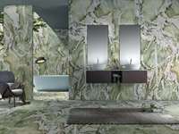 Dalles de quartzite en cristal vertes polies de Fuchsite assorties par livre pour le mur de caractéristique
