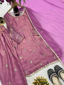 Nuevo Salwar Kameez de Diseño Moderno con Dupatta, Tela de Seda Pesada Reversible, Exportaciones Zain, para Todas las Temporadas, para Bodas - Product Image 3