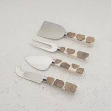 Ensemble de 4 couteaux à fromage en résine époxy noire et acier inoxydable pour hôtel et restaurant de luxe aux prix de gros - Product Image 5