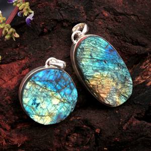 Rare Labradorite Druzy Agate Mary Pendentif Druzy Cabochon fait à la main Pierre précieuse en vrac Solide Bijoux en argent sterling 925 Pendentif à breloque - Product Image 2