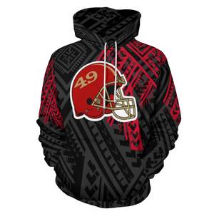 Sudadera con capucha de lana de invierno 100% algodón sólido diseño maorí personalizado - Product Image 2