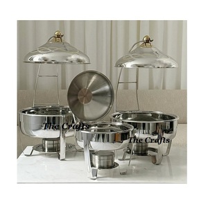 Recipiente para Calentar Comida de Alambre de Hierro y Acero Inoxidable, Estilo Clásico Dorado y Negro, Tamaño y Logotipo Personalizables, Vajilla para Buffet - Product Image 5