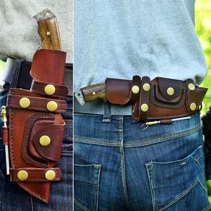 Hoja fija de acero Damasco de grado Industrial de alta calidad, cuchillo de caza para acampar, Funda de cuero, garantía de 3 años compatible con OEM - Product Image 3