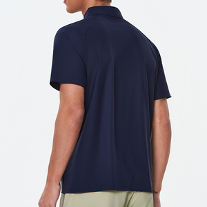Polo en coton respirant pour hommes, personnalisable avec logo brodé, manches courtes, tricoté, pour le golf, vente en gros - Product Image 2