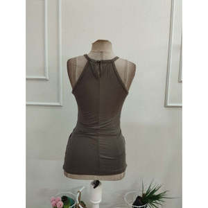 Chemisier en viscose à col rond pour femme avec imprimé léopard d'un côté, 37923 - Café au lait - Product Image 6