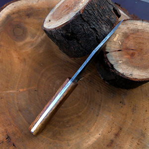 Couteau de camping en plein air à lame fixe en acier Damas fait à la main personnalisé manche en bois lame en acier inoxydable OEM pris en charge prix de gros - Product Image 2