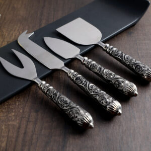 Antique Floral Embossed Handle Stainless Steel <b>Cheese</b> <b>Knives</b> <b>Set</b> in Affordable Rate For Kitchen Restaurant Hotel Usage - Product Image 5