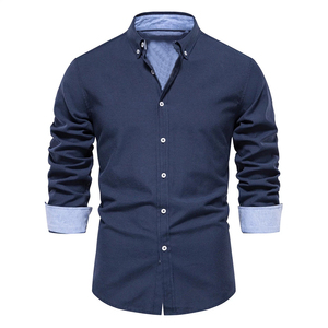 ชุดเดรสทางการสำหรับผู้ชายเสื้อเชิ้ตสีดำ60% ผ้าโพลีเอสเตอร์ผ้าฝ้าย40% ไม่ยับย่นมีคอตั้งสีตามสั่ง - Product Image 2