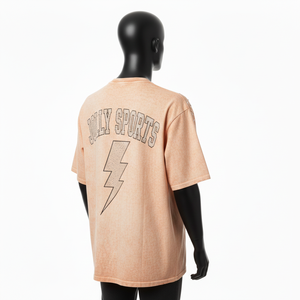 เสื้อยืดผู้ชายผ้าฝ้าย 100% ทรงหลวม พิมพ์ลาย เสื้อผู้ชายลายฟอกสี ผ้าฝ้ายคุณภาพสูง ฟอกสี  ติดกระดุม  รับสกรีนโลโก้ด้วยความร้อน - Product Image 5