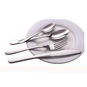 Cuchara pulida plateada de acero inoxidable moderna, tenedor, cuchillo, cubiertos para restaurantes, cubiertos con diseño de forro, mango redondeado - Product Image 4