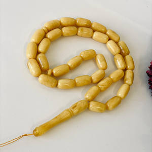 อำพันบอลติกสีเหลืองธรรมชาติ, ลูกประคำอิสลาม, ลูกปัดทรงกระบอก 33 เม็ด - Product Image 4