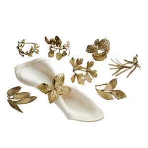 Sofisticado servilletero de metal chapado en oro con detalles decorativos para bodas, recepciones, cenas de hoteles o eventos festivos - Product Image 4