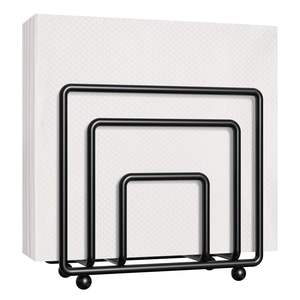 Modern <b>Black</b> Metal Napkin Holder Multi-Functional for Dining Table Kitchen Restaurant Outdoor Use Custom Logo Packaged in Carton - Product Image 1
