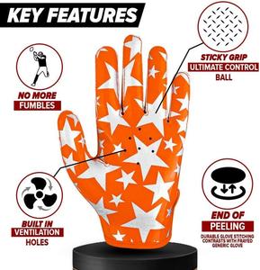 Nouvel arrivage de gants de football américain d'extérieur pour enfants et adultes avec logo personnalisé Poignées conçues Gants récepteurs Nouvelle arrivée Grip - Product Image 5