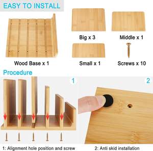 Organisateur de courrier de bureau trieurs de courrier de comptoir porte-courrier de bureau en bambou porte-papier en bois pour le classement des enveloppes de lettres - Product Image 6