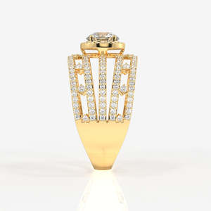 18K <b>Gold</b> Moissanite Diamond <b>Cocktail</b> <b>Ring</b> Round Cut Elegant Style - Product Image 4