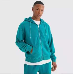 Sudadera con capucha desgastada de gran tamaño personalizada de alta calidad, sudadera con cremallera térmica de peso pesado para hombre lavada con ácido para invierno - Product Image 5