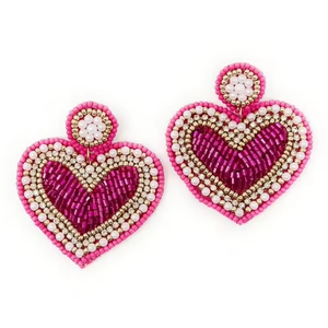 Hermosos pendientes bordados hechos a mano con diamantes de imitación, joyería de piedra de moda para compromiso de boda o regalo - Product Image 1